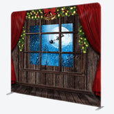 Aperturee - Aperturee Christmas Eve Red Curtain Night Tension Backdrop